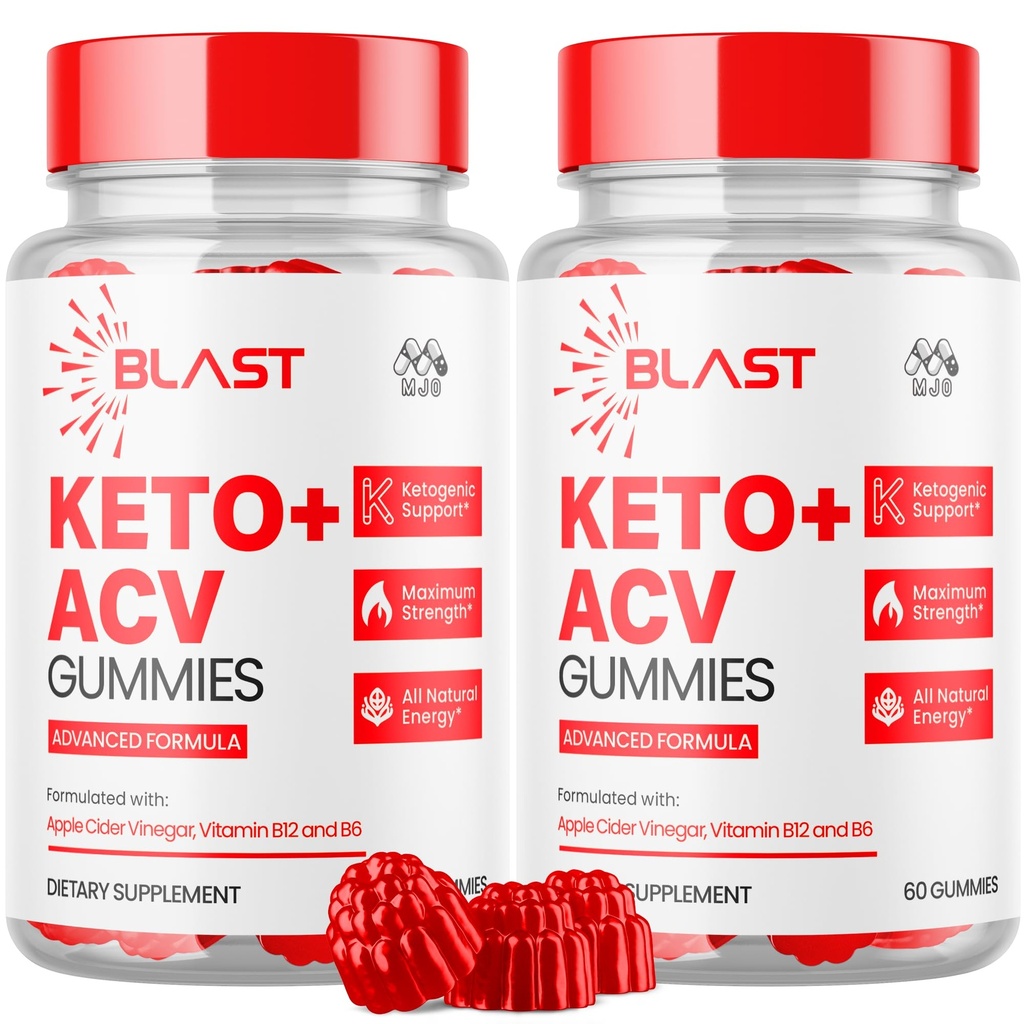 (2 Pack) Blast Keto ACV Gummies, Blast ACV Keto Gummys Advanced 1000MG Kauwbare Vitamine Supplement - Alle natuurlijke ACV formule voor energie en fitness Max Strength Formula met vitamine B12 (120 Gummies)