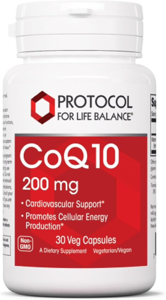 Protocol CoQ10 200 mg - voor hartgezondheid* - hartsupplementen voor mannen en vrouwen* - Vegan & non-GMO - 30 Veg capsules