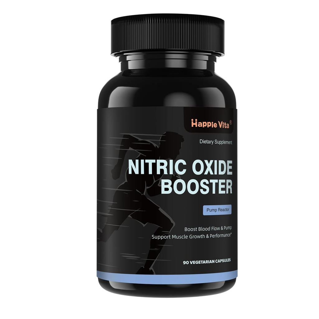 Nitric Oxide Booster Supplement with L Arginine and L Citrulline Essential Amino Acids and Beet Root Extract, CoQ10, Energy, Heart Health, Muscle Growth & Circulation Support, 90 Capsules