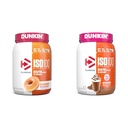 Dymatize ISO100 Hydrolyzed Protein Powder, 100% Whey Isolate, Dunkin' Glazed Donut Flavor, 20 Servings & ISO100 Hydrolyzed Protein Powder in Dunkin' Mocha Latte Flavor, 100% Whey Isolate Protein