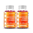 Vitamatic Magnesium Citrate Gummies 600mg per portie - 60 Tel - Bevordert gezonde ontspanning, spier, bot, & energie ondersteuning (pakket van 2)