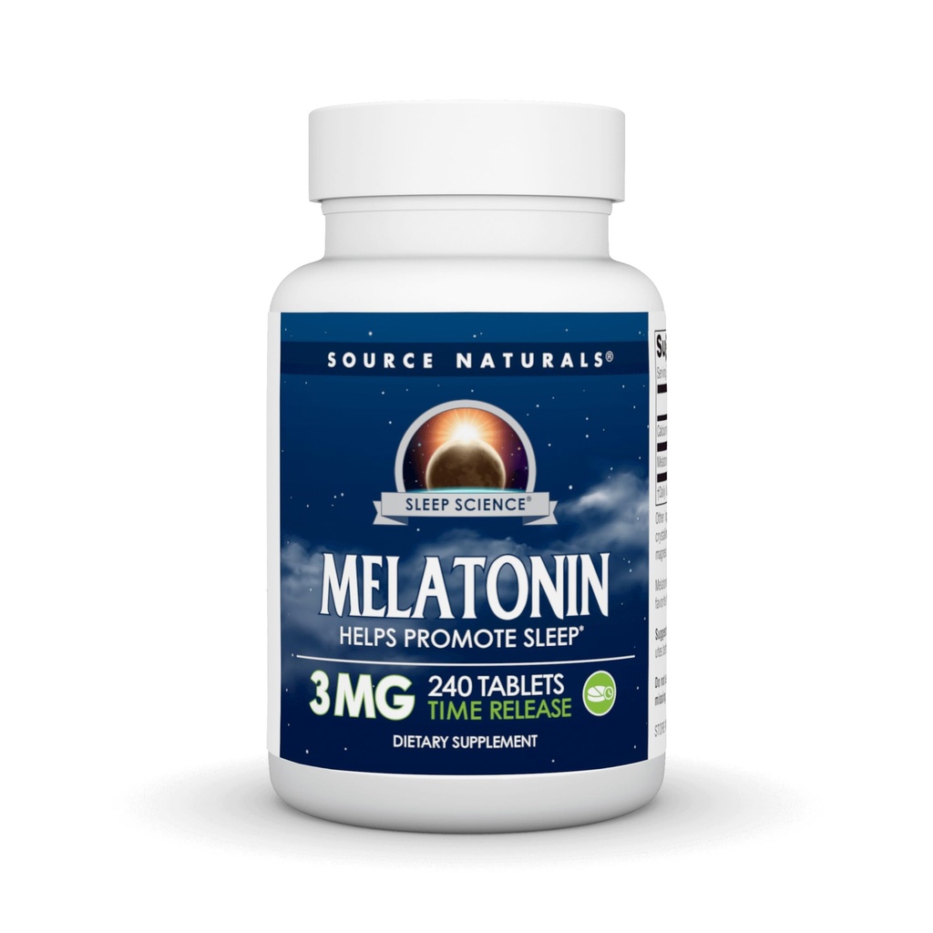 Bron Naturals Tijd Vrijgegeven Melatonine 3 mg - 240 Time Release Tablets