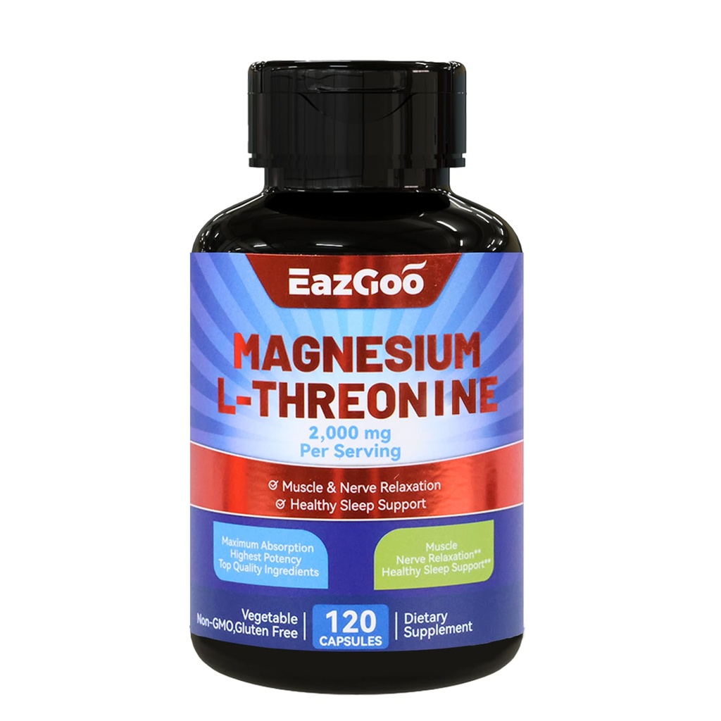 Magnesium L-Threonine Supplement, Mineral Magnesium Supplement, Magnesium L-Threonine 2000mg, 120 Capsules