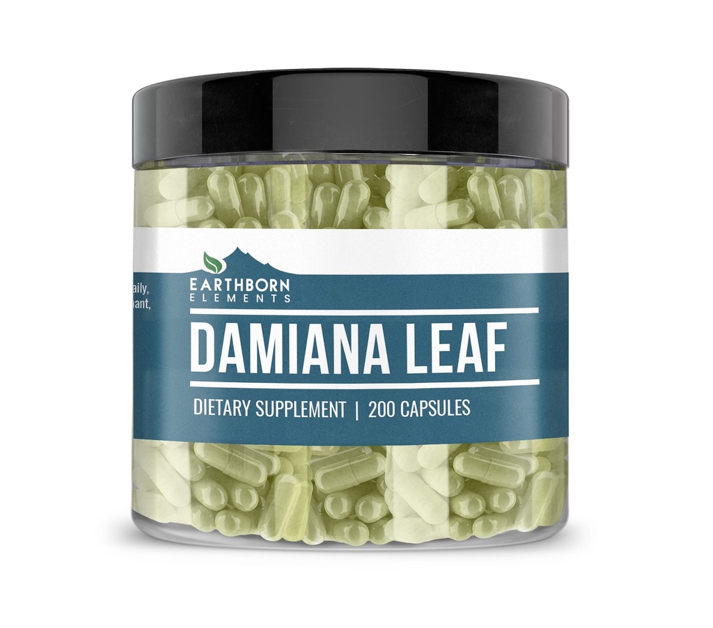 Earthborn Elements Damiana Leaf 200 Capsules, Pure & Onverdund, Geen Additieven