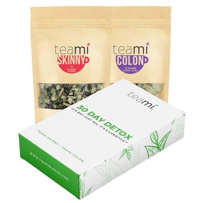 Teami® 30-Day Detox Tea Pack: All-Natural Teatox Kit with Teami Skinny & Colon Cleanse Loose Leaf Herbal Teas (Lemon)