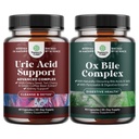 Bundle of Green Coffee Bean Extract for Uric Acid Cleanse & Detox with Turmeric, Tart Cherry & Celery Seed and Digestive Enzymes with Ox Bile with Trypsin Papain Bromelain Enzyme for Pancrease Cleanse