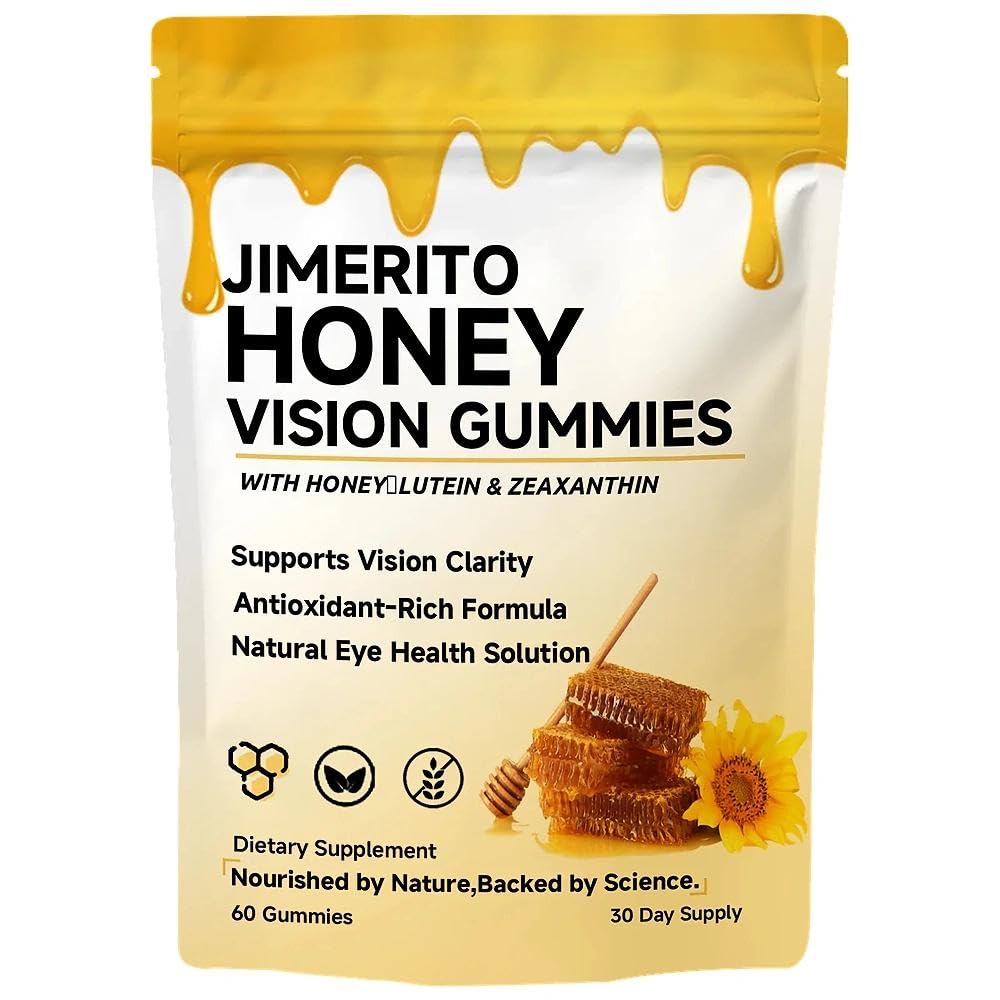 Jimerito Lutein Honey Gummies – 20mg Lutein & 4mg Zeaxanthin for Eye Health Support, Naturally Flavored Gummy, 60 Count(1 Pack)