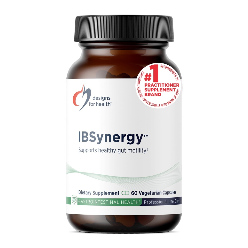 Designs for Health IBSynergy - Support GI Health, Digestion + Brain-Gut Connection - Enteric Nervous System Support Supplement with 5-HTP, L-Glutamine + Saccharomyces (60 Capsules)