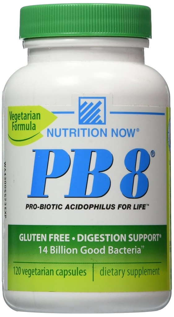 Nu PB 8 Pro-Biotic Acidophilus Capsules, Vegetarische, 120-Count flessen 60 porties
