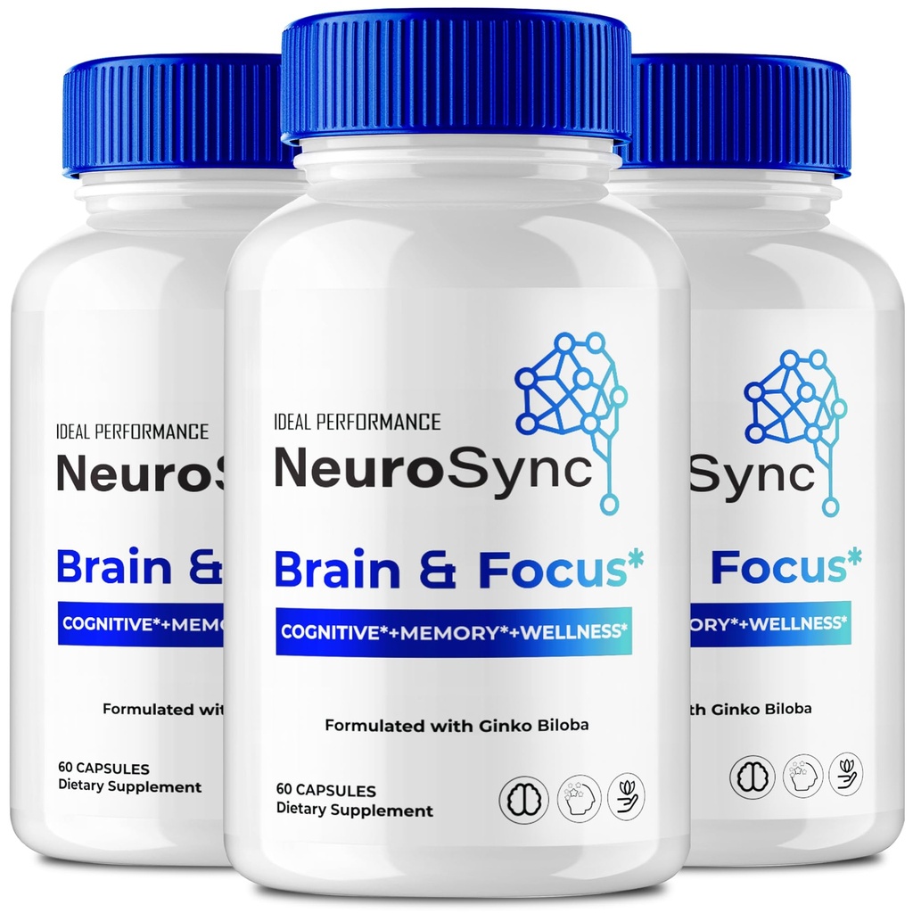 Neuro Sync Capsules - Neuro Sync Advanced Formula Nootropic Supplement Pills for Nerve and Brain Health Support, NeuroSync Brain and Focus All Natural Support Reviews (3 Pack)