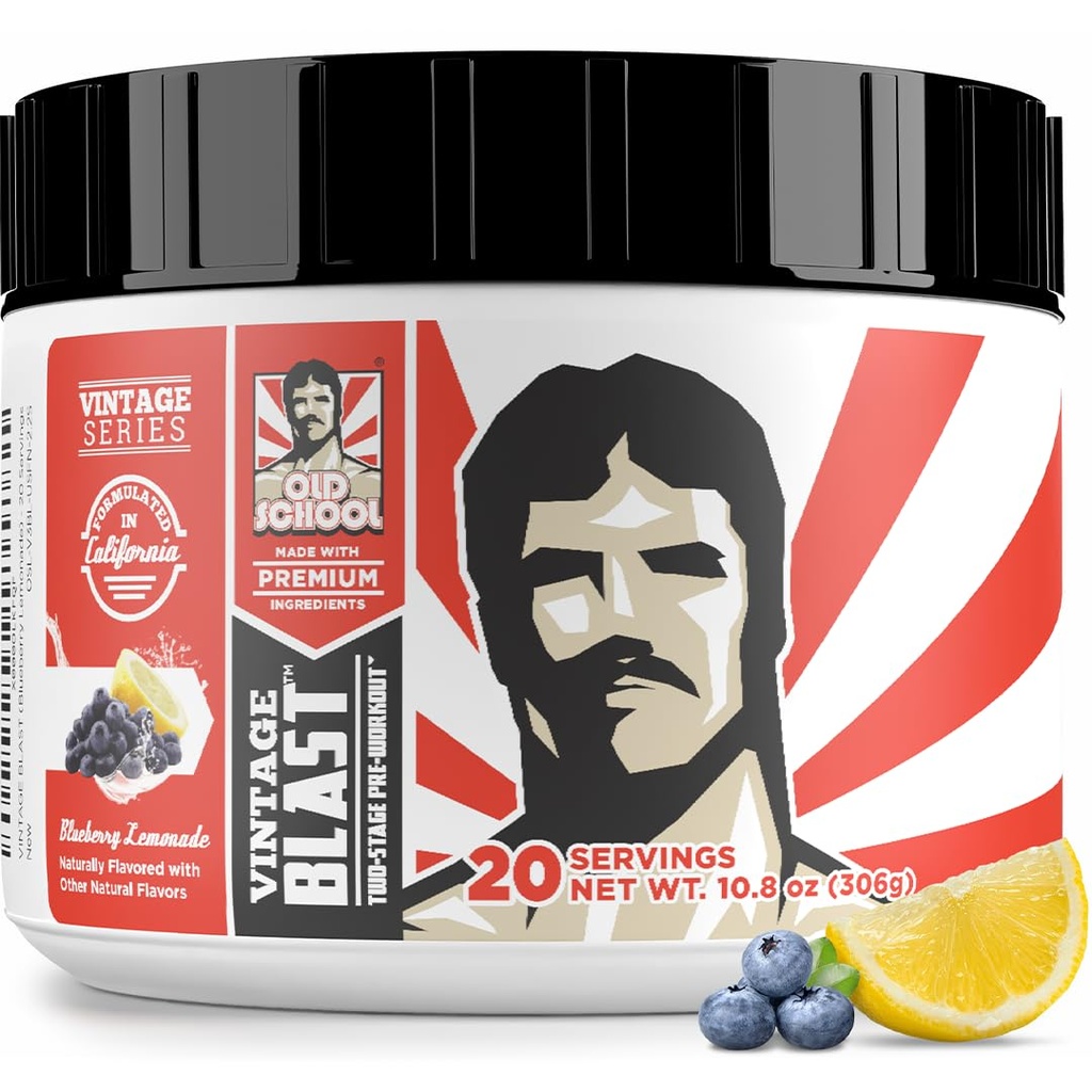 Old School Labs Ultimate 2 Stage Pre Workout for Explosive Energy, Massive Pumps & Laser Focus - Preworkout for Men & Women - Pre Workout Powder with Amino Acids - Natural Ingredients & 250mg Caffeine