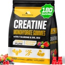 (180 telling) Creatine Monohydraat Gummy's voor mannen en vrouwen - Createine Pre Workout Gummy's voor spieropbouwer, spierkracht, herstel, duurzaamheid, energie, creatine voor vrouwen & mannen, veganist, gemengde Berry