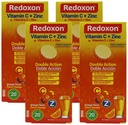 Redoxon Vitamine C + Zink, Bruisende tabletten van vitamine C en zink, helpt uw immuunsysteem, sinaasappelsmaak, 20 Bruistabletten, 2,82 Oz Box, (verpakking van 4)