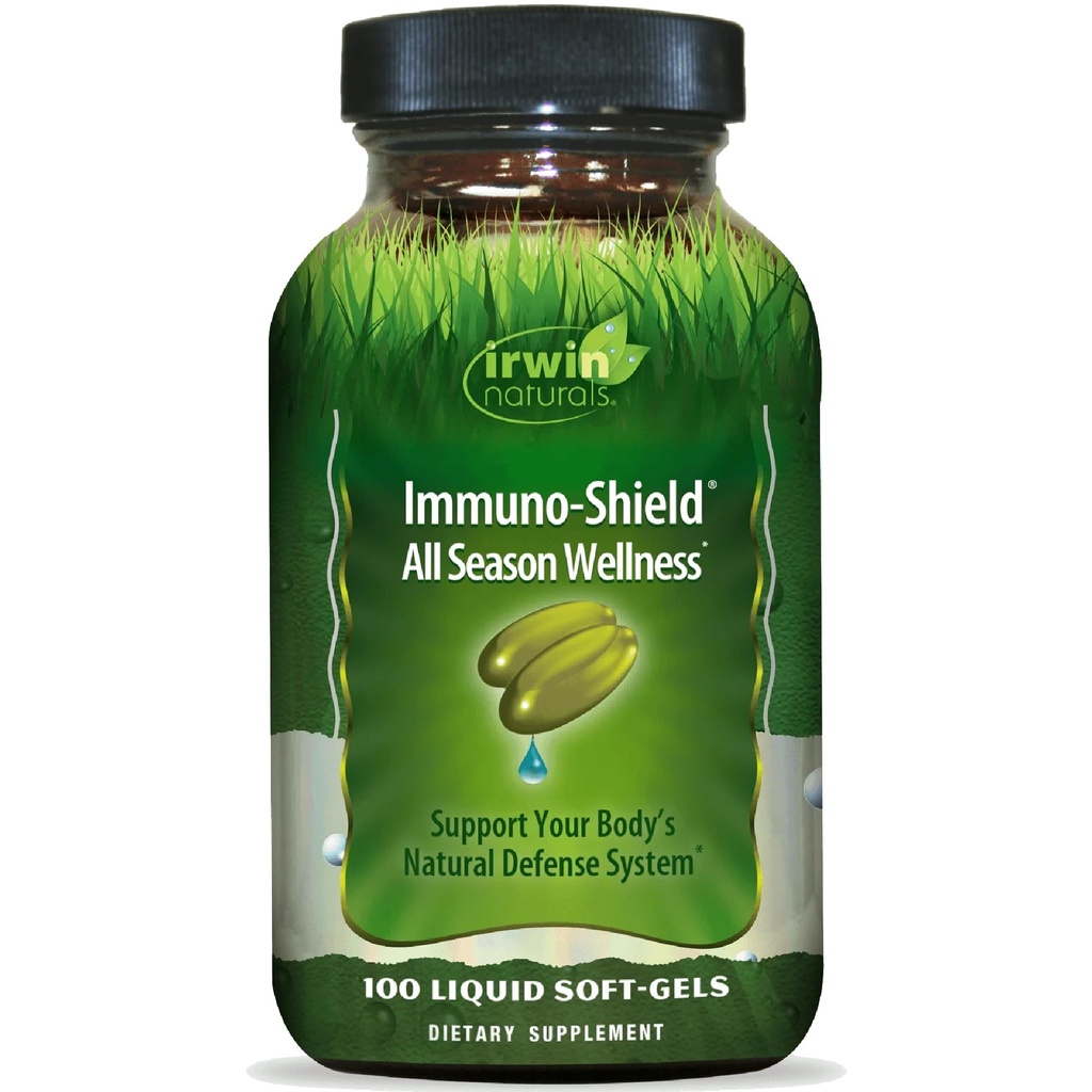 Irwin Naturals Immuno-Shield All Season Wellness - Promote Body's Natural Defense System - Powerful Antioxidants and Immune Support Supplement for Men and Women - 100 Liquid Soft-Gels