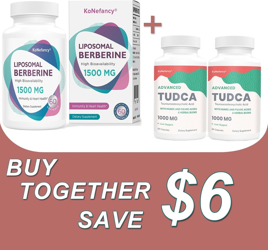 Optimaliseer uw gezondheid met TUDCA Complex 2Pack en Liposomal Berberine 1500mg bundel