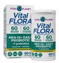 Vital Planet - Vital Flora Mannen Meer dan 55 Dagelijkse Probiotica, 60 miljard CFU, Diverse Strains, Biologische Prebiotica, Immune Support, Digestieve Gezondheid Plank Stabiele Probiotica voor mannen, 60 Capsules