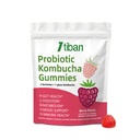 Probiotic Kombucha Gummy - Prebiotics, Probiotics, Postbiotics, Fiber Supplement, Slippery Elm for Bloating, Gut Health, Women and Men, 60ct