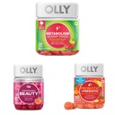 OLLY Metabolism Gummy Rings, 30 Count & Undeniable Beauty Gummy, 60 Count & Probiotic + Prebiotic Gummy, 30 Count