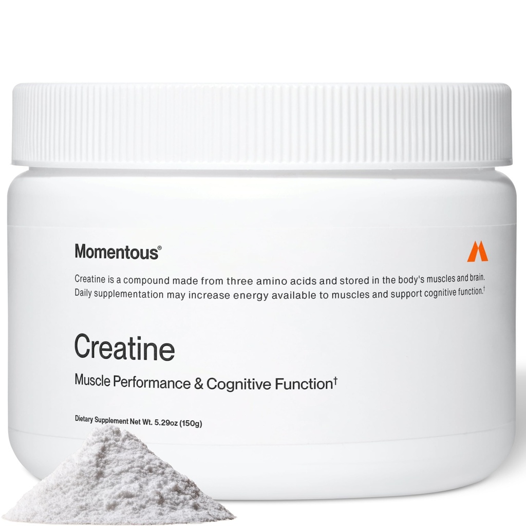Momentus Creatine Monohydraat Poeder - Creatine Powder - Ondersteunt sterkte, Lean Muscle, & Recovery voor mannen en vrouwen - NSF gecertificeerd voor sport - 5 g per portie - 30 porties