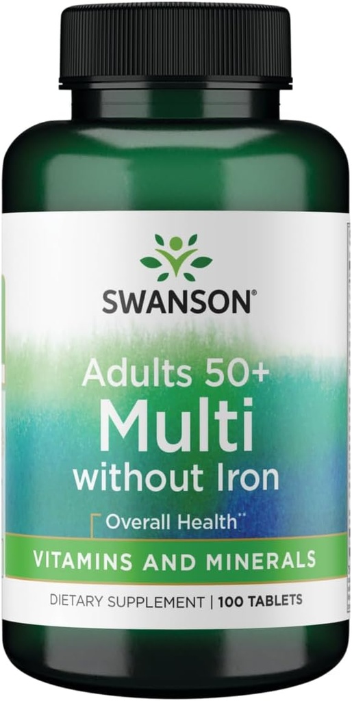 Swanson Geromulti zonder ijzer (Multivitamine voor senioren) 100 Tabs