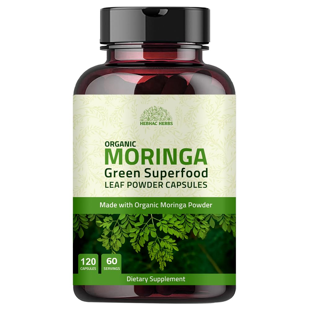 Organische Moringa Capsules 120 Capsules 1000mg Gevoelig, & Immuun Ondersteuning Nutriënt-Rijk superfood 