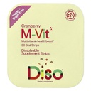 DISO M-VIT Fast-Dissolving Multivitamin Oral Strips, Cranberry Flavor, Vegan, Sugar Free, Gluten Free, Individually Wrapped, Maximum Absorption, 30 Dissolvable Strips