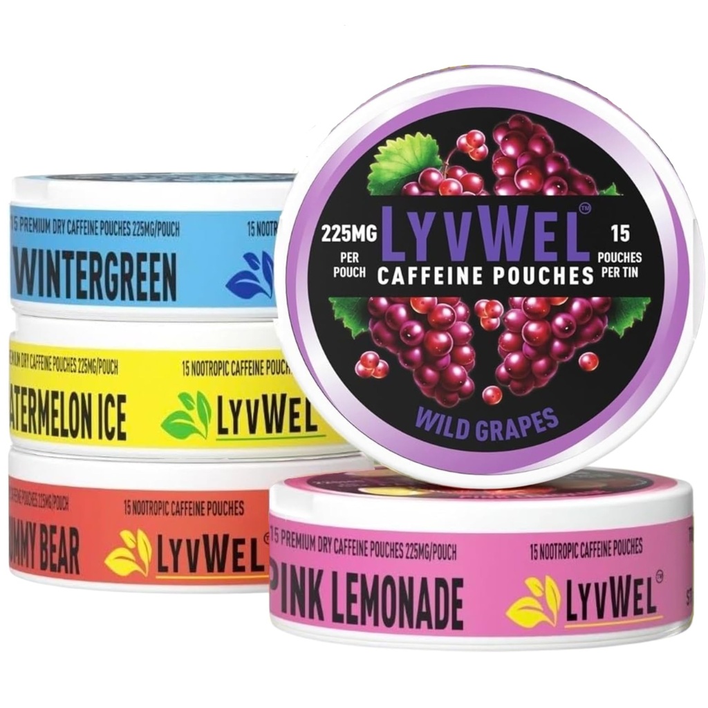 LyvWel 225mg Cafeïne energie zakjes 