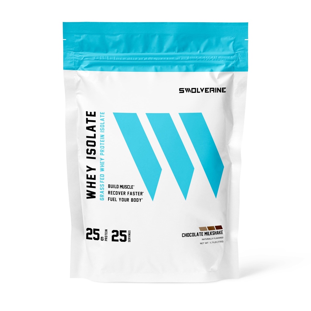 Swolverine Whey Protein Isolate Powder – 25g Protein, Fast-Digesting WPI with ProHydrolase, 0g Fat, Low Carb, Supports Rapid Muscle Recovery & Lean Mass, 25 Servings, Chocolate Milkshake