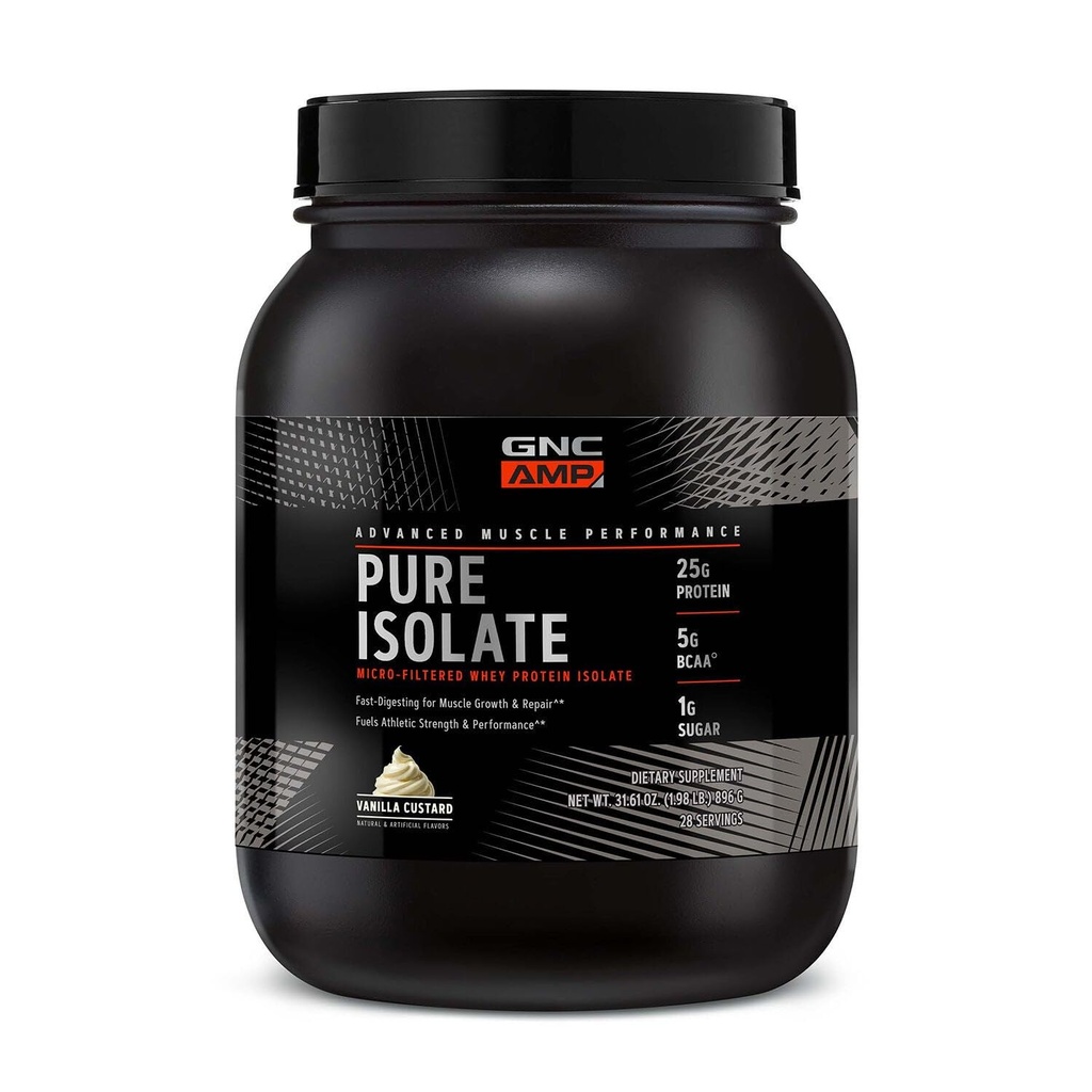 GNC AMP Pure Isolate Whey Protein - Vanilla Custard (28 Servings)