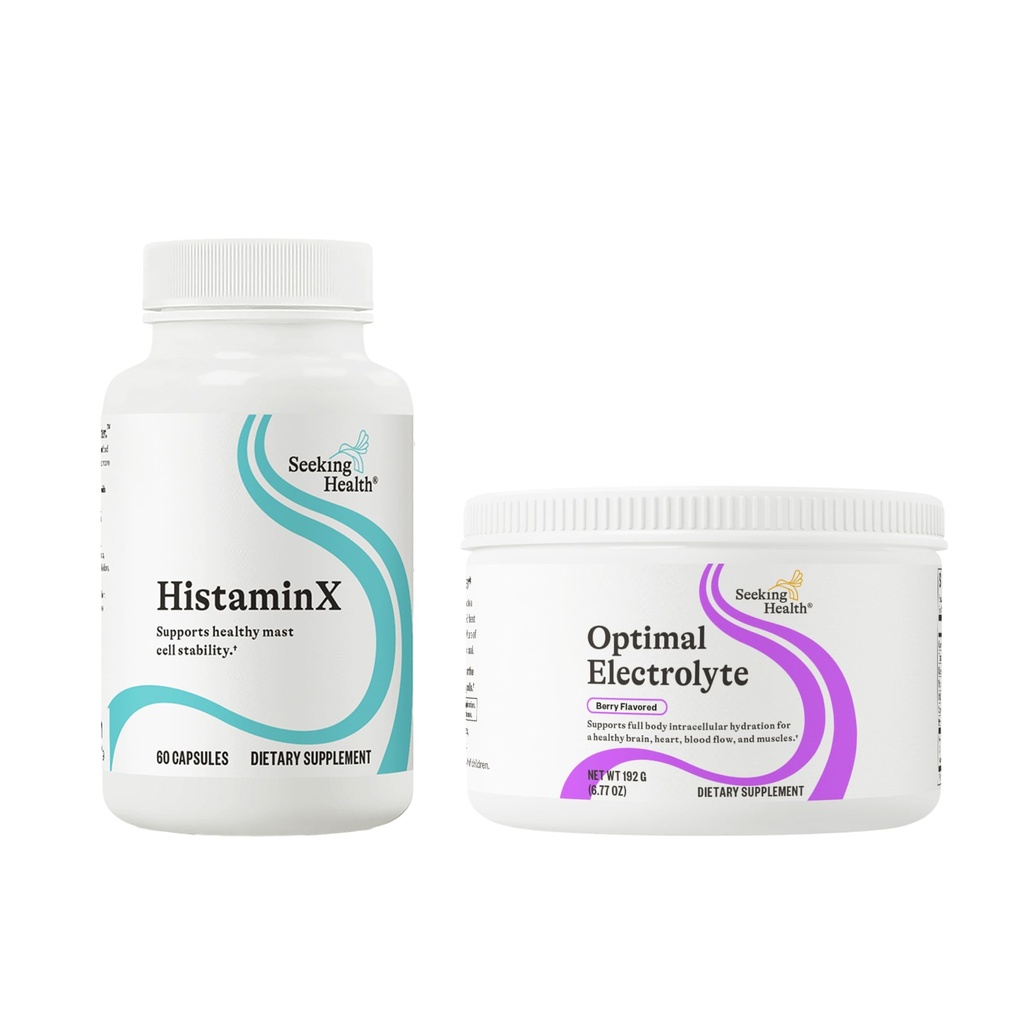 HistamineX & Optimale Elektrolyt: Quercetine, Bioflavonoïden voor Immune & Histamine Balance + Electrolyt poeder, Berry (60/30 porties)