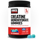Force Factor Creatine Monohydraat Gummies, NSF gecertificeerd, 5g dosis voor mannen en vrouwen om spier, kracht, herstel, cognitieve gezondheid en geheugen te ondersteunen, verpakking mei Vary, Blue Raspberry, 150 Gummies