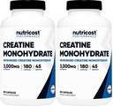 Nutricost Creatine Monohydraat 3.000 mg, 180 capsules (750 mg per capsule) - Glutenvrij, niet-GMO (verpakking van 2)