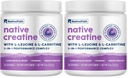 NativePath Creatine Monohydraat Poeder met L-Leucine & L-Carnitine - Muscle Building Supplement voor mannen en vrouwen - 30 porties (pakket van 2)