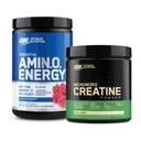 Optimale voeding Amino energie - Pre-workout met groene thee, BCAA, Aminozuren & Micronized Creatine Monohydraat poeder, Unflavored, Keto Friendly, 60 Serveren