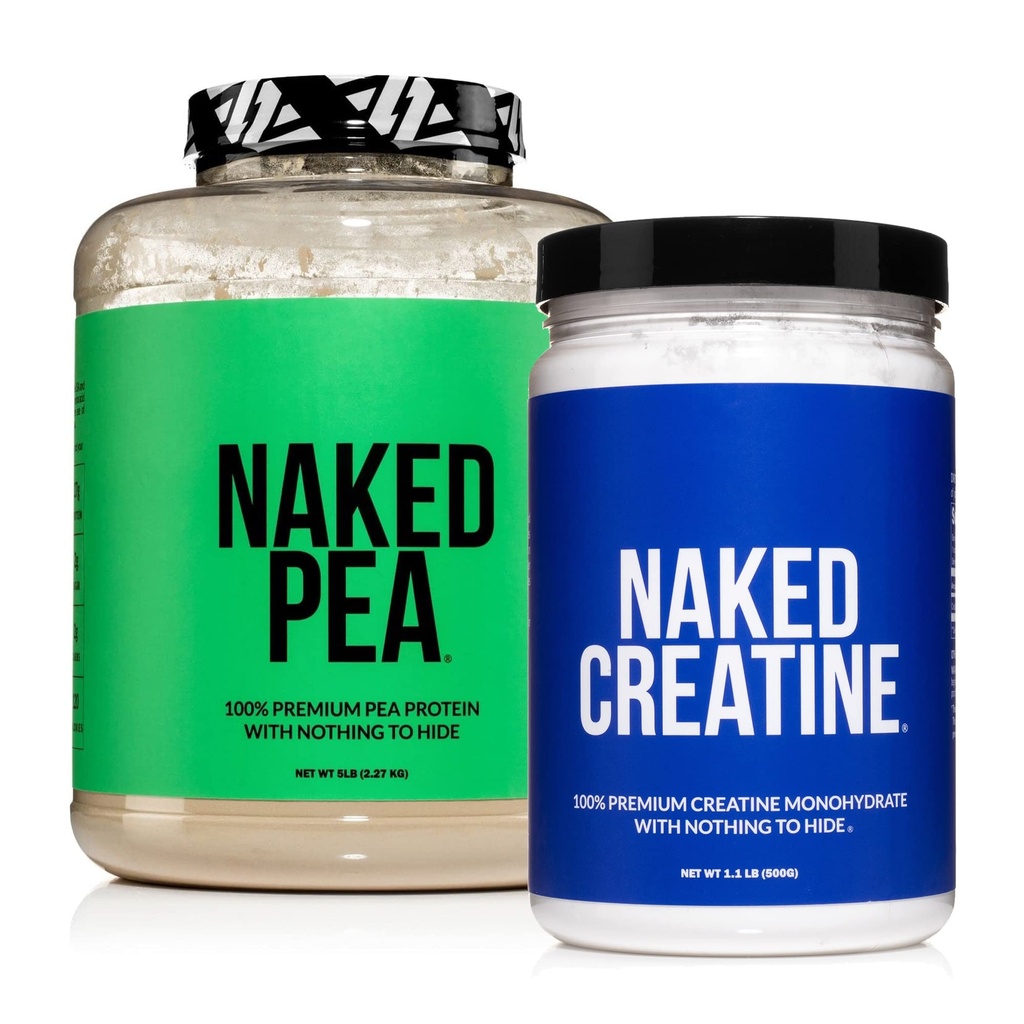 Naked Vegan Spiergroei en herstel Bundle Creatine en 5LB Unflavored Pea