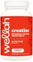 Wellah Creatine Monohydraat Capsules (3000 mg) 120 Capsules - Micronized Creatine, 30 porties