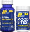 NATUURLIJKE STAKKEN Mood Bites + GABA Brain Food Bundle - Ondersteunt Ontspanning en Verbeterde Mood* - 90 Totaal Pieces