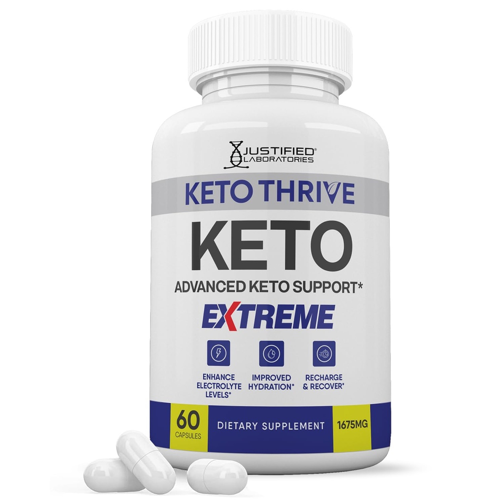 Keto Thrive Keto ACV Extreme Pillen 1675MG Keto Support Blend Capsule Alternatief voor Keto ACV Gummies samengesteld met Apple Cider Vinegar Extra Virgin Olive Oil Powder Green Tea Leaf 60 Capsules