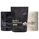 Sports Research® Protein Pack - Whey Isolate Protein Powder 2.1lb + Creatine Monohydrate 1.1lb + Collagen Peptides 1lb