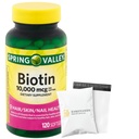 Spring Valley Biotin 10,000 mcg, 120 Count, SoftGels, Biotin for Hair, Skin, Nail Health, Set with Basket Goods Store
