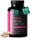 Nopal Cactus Capsules 1500mg- Biologische Zon-Drie Prickly Pear Cactus Fruit Poeder & Black Pepper Extract voor Absorptie- Natuurlijke Prickly Pear Super Supplement- Vezel, Vitaminen en Mineralen 240 Capsules