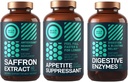 WILD BRANDSTOF Saffraan Extract Capsules, Digestieve Enzymen en Apetite Suppressant Dieetbundel