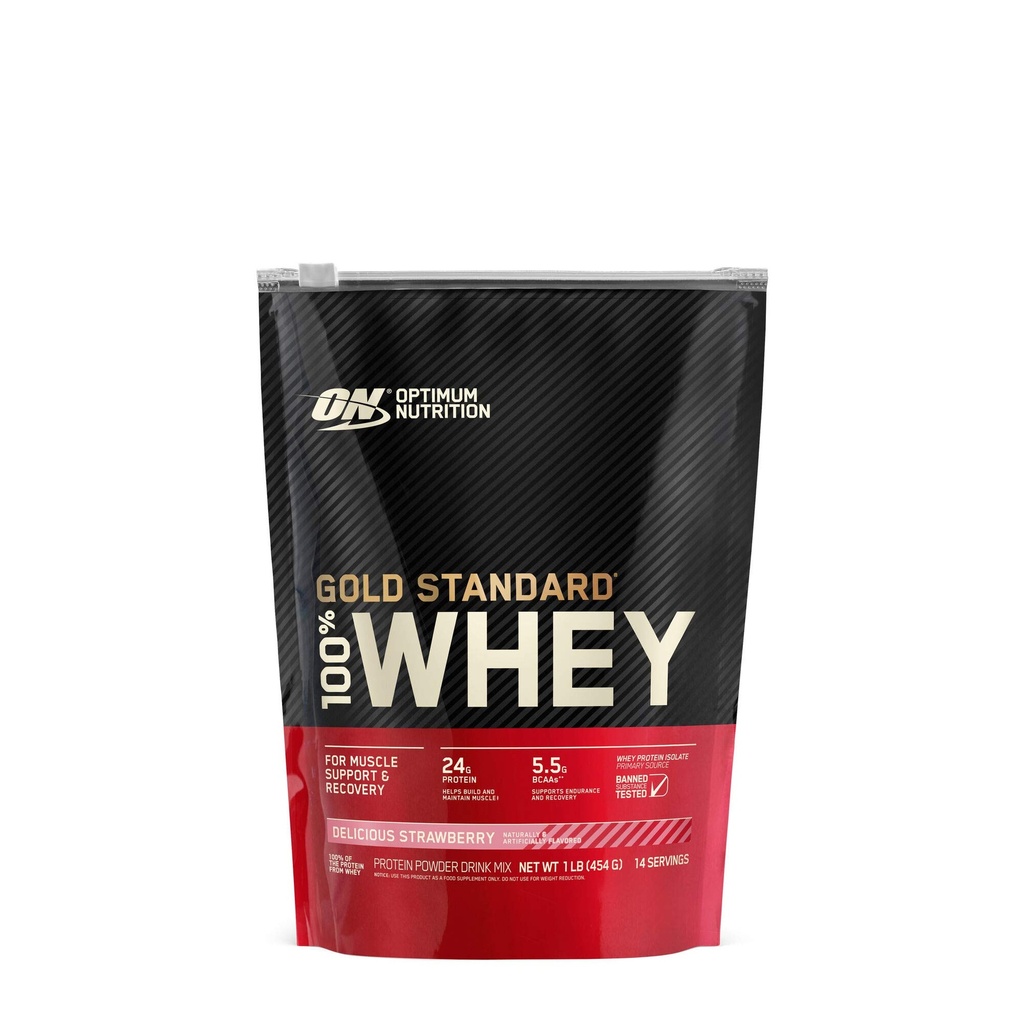 Optimum Nutrition Gold Standard 100% Whey Protein Powder, Strawberry, 1 Pound (Packaging May Vary)