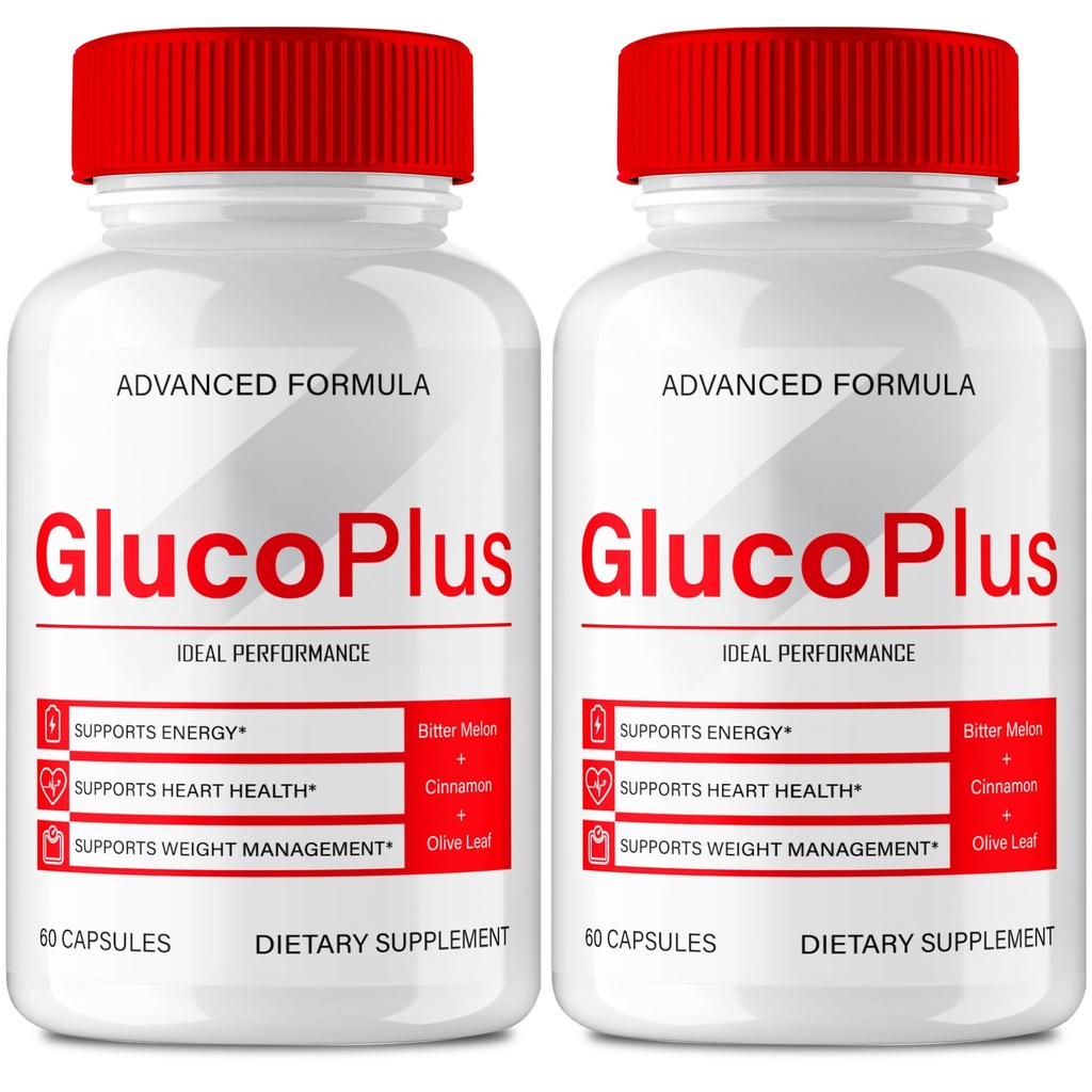 Gluco Plus Advanced Blood Formula Capsules, Official GlucoPlus Supplement Pills - Maximum Strength, All Natural for Healthy Circulation & Stable Level, Advanced Gluco Health Plus Reviews (2 Pack)