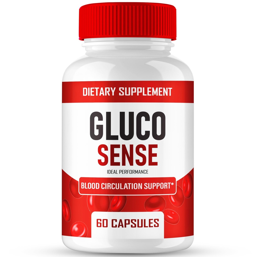 GlucoSense Capsules, Official GlucoSense Pills Advanced Blood Formula Supplement - Maximum Strength, All Natural Healthy Circulation & Stable Levels, Advanced Gluco Sense Health Reviews (60 Capsules)