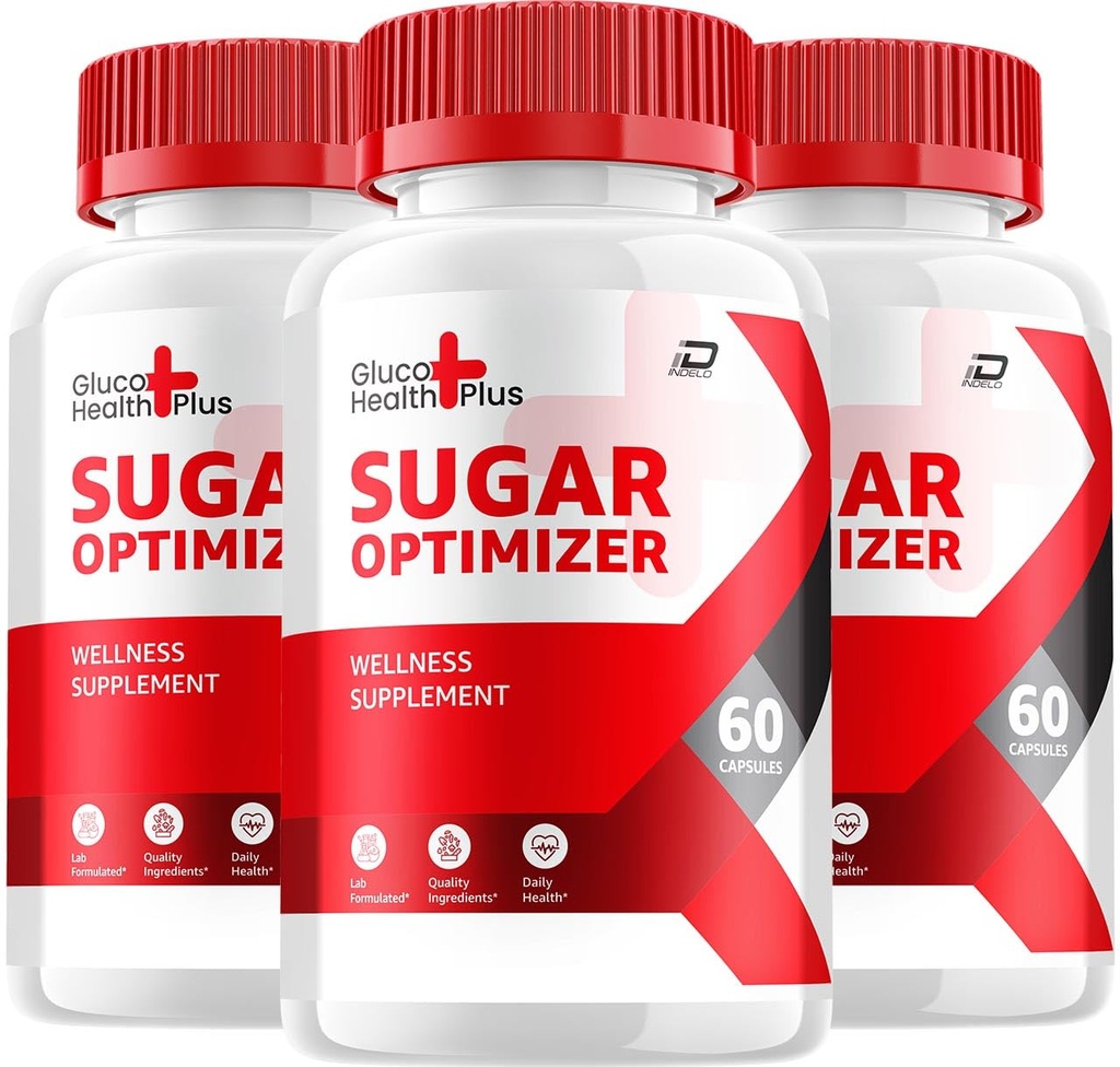 Gluco Health Plus Capsules – GlucoHealth Plus Sugar Optimizer Advanced Supplement, All Natural Formula to Maintain Healthy Levels, Maximum Strength, GlucoHealthPlus Reviews (3 Pack - 180 Capsules)