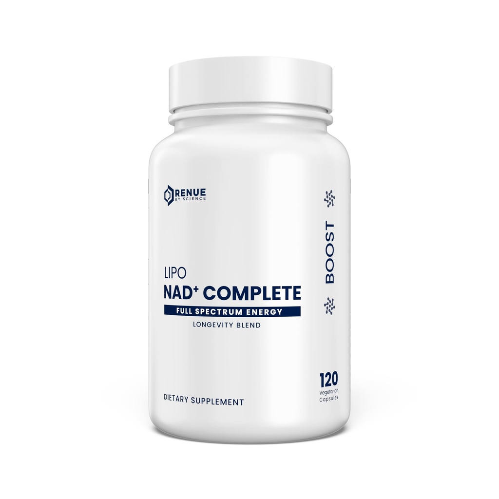 Renue By Science NAD+ Complete | 120 Liposomal NAD Supplement Capsules with NMN, NR & Trigonelline - 310mg NMN & 160mg NAD per Serving | Bioavailable Formula for Increased Absorption | Made in the USA