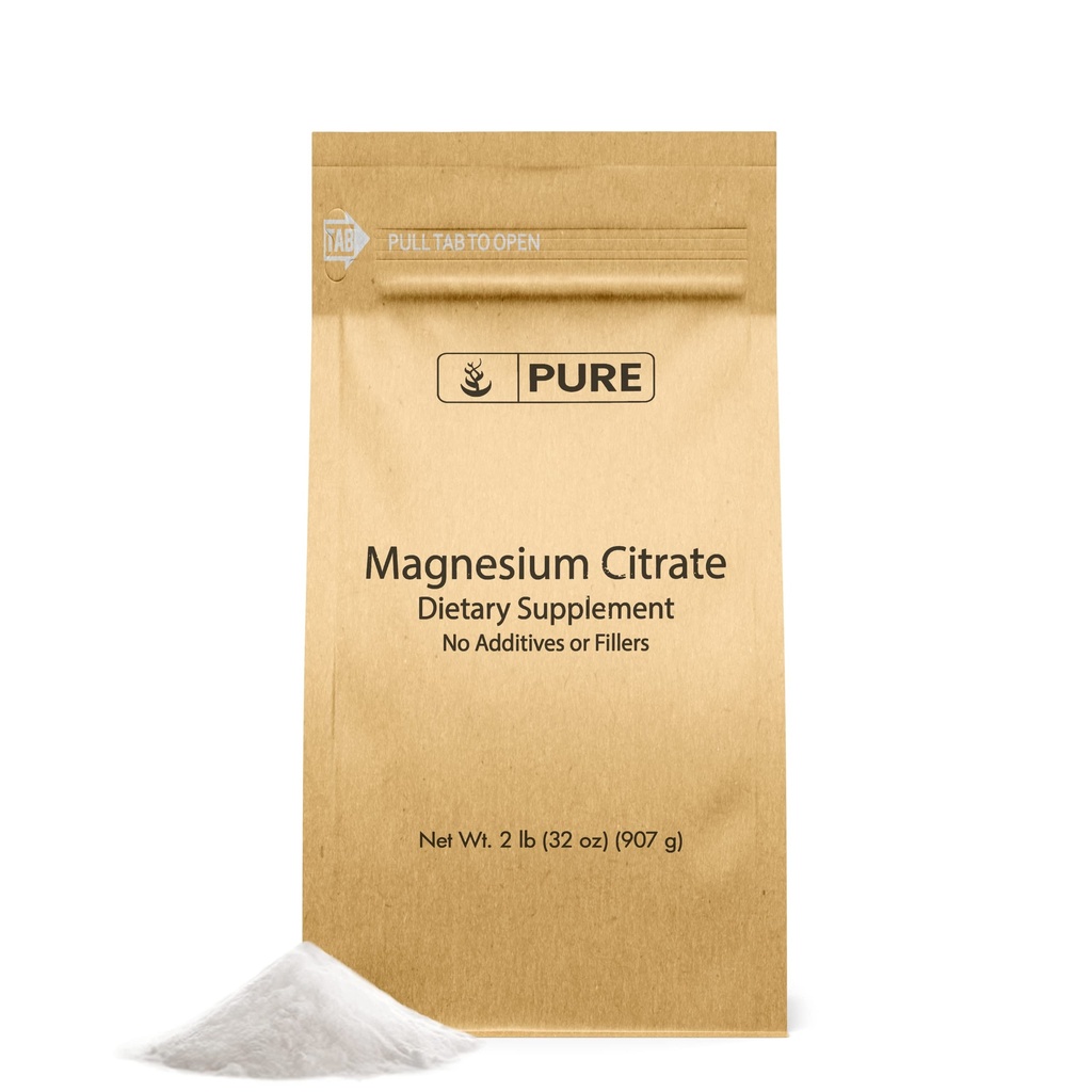 Pure Original Ingrediënten Magnesium Citroen (2lb) Magnesium Supplement, Onopge smaakt, Lost gemakkelijk op