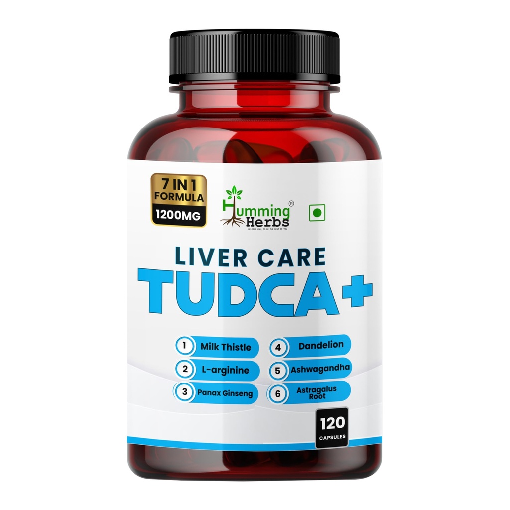 Humming Kruiden TUCCA Supplement 7in1 Complex met melkdistel, L-Arginine, Ashwagandha, Dandelion, Astragalus Root 120 Capsules
