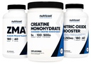 Nutricost Creatine 500 Gram, Nitric Oxide 180 Capsules en ZMA 180 Capsules Bundel
